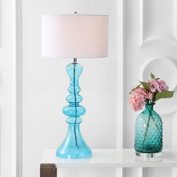 Madeline 35" Curved Glass LED Table Lamp - JONATHAN Y
